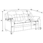 FINLEY UPHOLSTERED PADDED ARM TUFTED SOFA BLACK - Image 9