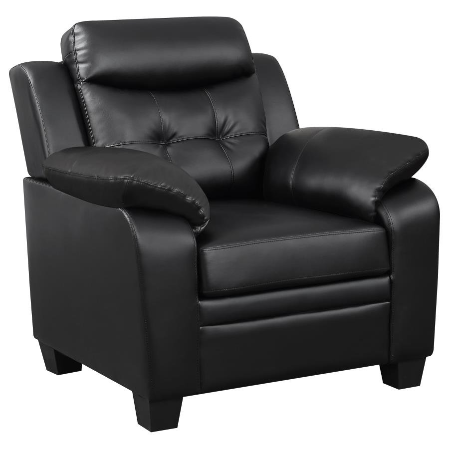 506553_02x900.jpg FINLEY UPHOLSTERED PADDED ARM TUFTED ACCENT CHAIR BLACK - Image 1