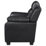 FINLEY UPHOLSTERED PADDED ARM TUFTED ACCENT CHAIR BLACK - Image 5