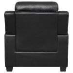 FINLEY UPHOLSTERED PADDED ARM TUFTED ACCENT CHAIR BLACK - Image 6