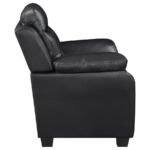 FINLEY UPHOLSTERED PADDED ARM TUFTED ACCENT CHAIR BLACK - Image 7