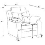 FINLEY UPHOLSTERED PADDED ARM TUFTED ACCENT CHAIR BLACK - Image 9