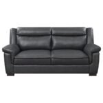 ARABELLA 3-PIECE UPHOLSTERED PADDED ARM SOFA SET GREY - Image 3