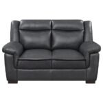 ARABELLA 3-PIECE UPHOLSTERED PADDED ARM SOFA SET GREY - Image 5