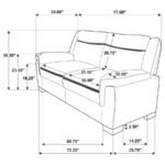 ARABELLA 3-PIECE UPHOLSTERED PADDED ARM SOFA SET GREY - Image 9