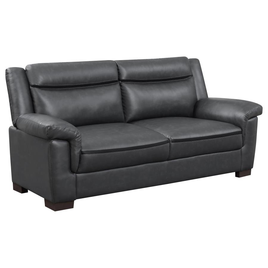 506591_02x900.jpg ARABELLA UPHOLSTERED PADDED ARM SOFA GREY - Image 1