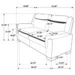 ARABELLA UPHOLSTERED PADDED ARM LOVESEAT GREY - Image 6