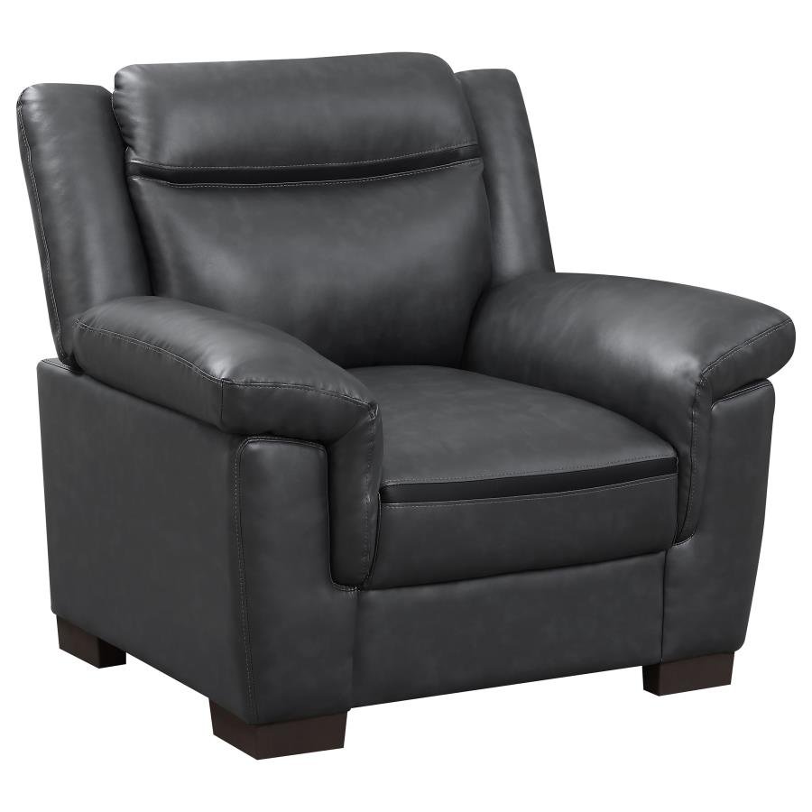 506593_02x900.jpg ARABELLA UPHOLSTERED PADDED ARM ACCENT CHAIR GREY - Image 1