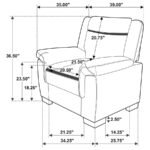 ARABELLA UPHOLSTERED PADDED ARM ACCENT CHAIR GREY - Image 8