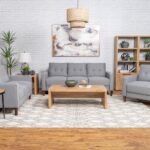 BOWEN 3-PIECE UPHOLSTERED TRACK ARM TUFTED SOFA SET GREY