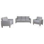 BOWEN 3-PIECE UPHOLSTERED TRACK ARM TUFTED SOFA SET GREY - Image 2