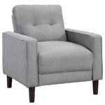 BOWEN 3-PIECE UPHOLSTERED TRACK ARM TUFTED SOFA SET GREY - Image 9