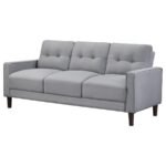 BOWEN UPHOLSTERED TRACK ARM TUFTED SOFA GREY - Image 4