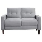 BOWEN UPHOLSTERED TRACK ARM TUFTED LOVESEAT GREY - Image 3