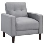 BOWEN UPHOLSTERED TRACK ARM TUFTED ACCENT CHAIR GREY