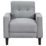 BOWEN UPHOLSTERED TRACK ARM TUFTED ACCENT CHAIR GREY - Image 3