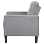 BOWEN UPHOLSTERED TRACK ARM TUFTED ACCENT CHAIR GREY - Image 5