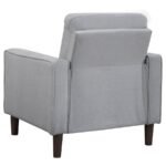 BOWEN UPHOLSTERED TRACK ARM TUFTED ACCENT CHAIR GREY - Image 6