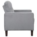 BOWEN UPHOLSTERED TRACK ARM TUFTED ACCENT CHAIR GREY - Image 8