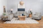 BOWEN 3-PIECE UPHOLSTERED TRACK ARM TUFTED SOFA SET BEIGE