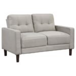 BOWEN 3-PIECE UPHOLSTERED TRACK ARM TUFTED SOFA SET BEIGE - Image 6