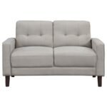BOWEN 3-PIECE UPHOLSTERED TRACK ARM TUFTED SOFA SET BEIGE - Image 7