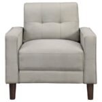 BOWEN 3-PIECE UPHOLSTERED TRACK ARM TUFTED SOFA SET BEIGE - Image 10