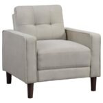 BOWEN UPHOLSTERED TRACK ARM TUFTED ACCENT CHAIR BEIGE