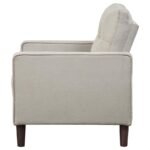 BOWEN UPHOLSTERED TRACK ARM TUFTED ACCENT CHAIR BEIGE - Image 5