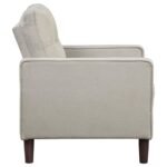 BOWEN UPHOLSTERED TRACK ARM TUFTED ACCENT CHAIR BEIGE - Image 8