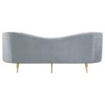 SOPHIA 3-PIECE UPHOLSTERED CHANNEL TUFTED SOFA SET GREY - Image 5