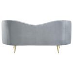 SOPHIA 3-PIECE UPHOLSTERED CHANNEL TUFTED SOFA SET GREY - Image 8