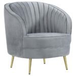 SOPHIA 3-PIECE UPHOLSTERED CHANNEL TUFTED SOFA SET GREY - Image 9
