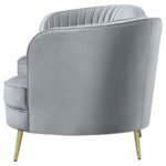 SOPHIA UPHOLSTERED CHANNEL TUFTED SOFA GREY - Image 5