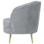 SOPHIA UPHOLSTERED CHANNEL TUFTED BARREL ACCENT CHAIR GREY - Image 5