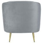 SOPHIA UPHOLSTERED CHANNEL TUFTED BARREL ACCENT CHAIR GREY - Image 6