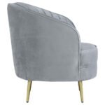 SOPHIA UPHOLSTERED CHANNEL TUFTED BARREL ACCENT CHAIR GREY - Image 7