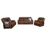 ELLINGTON 3-PIECE UPHOLSTERED PADDED ARM SOFA SET DARK BROWN - Image 2