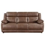 ELLINGTON 3-PIECE UPHOLSTERED PADDED ARM SOFA SET DARK BROWN - Image 4