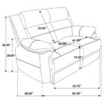 ELLINGTON 3-PIECE UPHOLSTERED PADDED ARM SOFA SET DARK BROWN - Image 16