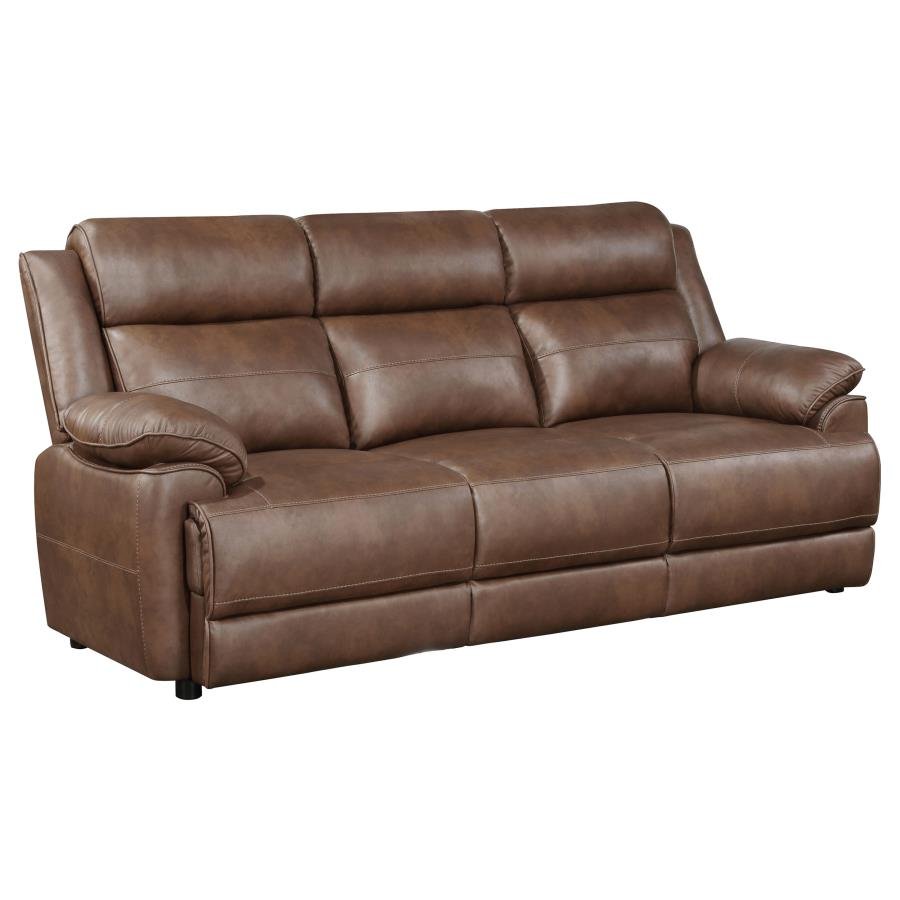 508281_02x900.jpg ELLINGTON UPHOLSTERED PADDED ARM SOFA DARK BROWN - Image 1