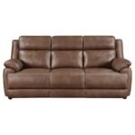 ELLINGTON UPHOLSTERED PADDED ARM SOFA DARK BROWN - Image 3