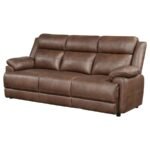 ELLINGTON UPHOLSTERED PADDED ARM SOFA DARK BROWN - Image 4
