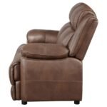 ELLINGTON UPHOLSTERED PADDED ARM LOVESEAT DARK BROWN - Image 5