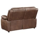 ELLINGTON UPHOLSTERED PADDED ARM LOVESEAT DARK BROWN - Image 6