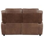 ELLINGTON UPHOLSTERED PADDED ARM LOVESEAT DARK BROWN - Image 7