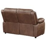 ELLINGTON UPHOLSTERED PADDED ARM LOVESEAT DARK BROWN - Image 8