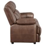 ELLINGTON UPHOLSTERED PADDED ARM LOVESEAT DARK BROWN - Image 9