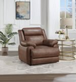 ELLINGTON UPHOLSTERED PADDED ARM ACCENT CHAIR DARK BROWN - Image 2