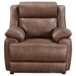 ELLINGTON UPHOLSTERED PADDED ARM ACCENT CHAIR DARK BROWN - Image 3